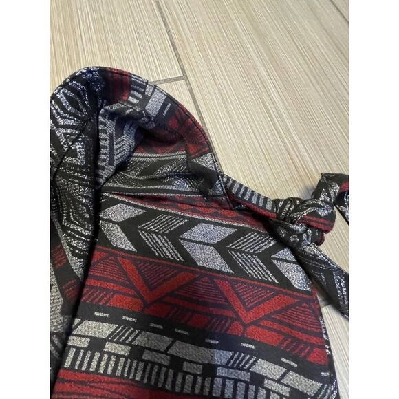 Express Aztec Southwest Wrap Tweed Mini Skirt Womens Sz 6 Stretch Gray Red nwt - Picture 7 of 11